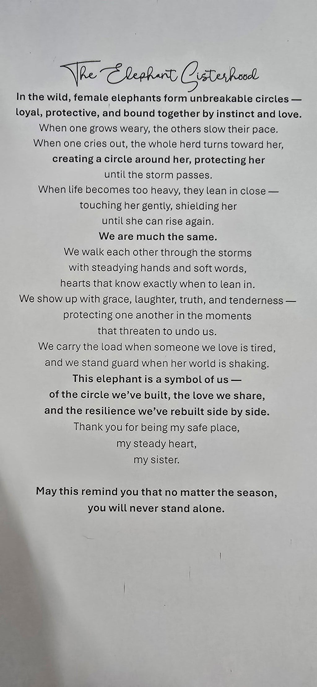 The Elephant Sisterhood – Laser Cut Wood Symbol of Strength & Protection