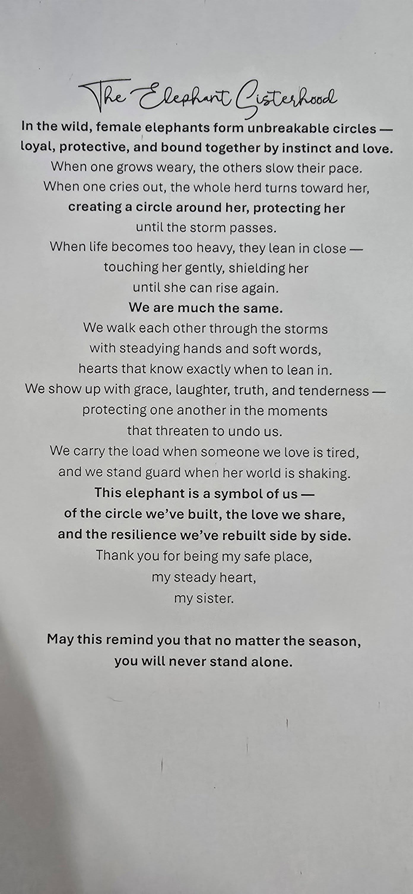 The Elephant Sisterhood – Laser Cut Wood Symbol of Strength & Protection